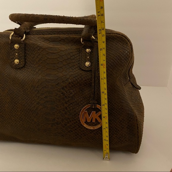 Michael Kors Large Signature Embossed Mocha Python - Picture 5 of 8